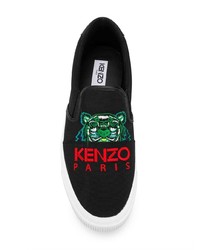 Мужские черные слипоны из плотной ткани от Kenzo