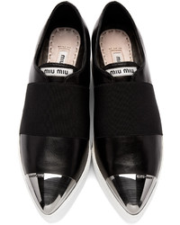 Женские черные слипоны от Miu Miu