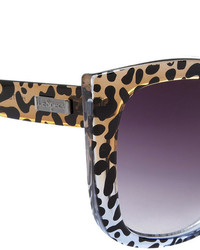 Женские черные солнцезащитные очки с леопардовым принтом от Le Specs