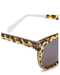 Женские черные солнцезащитные очки с леопардовым принтом от Cat Eye
