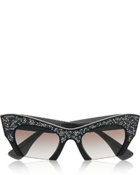 Женские черные солнцезащитные очки с украшением от Miu Miu