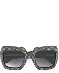 Женские черные солнцезащитные очки с украшением