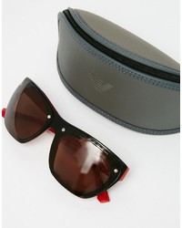 Мужские черные солнцезащитные очки от Emporio Armani