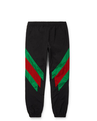 Мужские черные спортивные штаны с принтом от Gucci