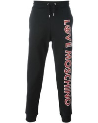 Мужские черные спортивные штаны с принтом от Love Moschino