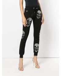 Женские черные спортивные штаны с принтом от Philipp Plein