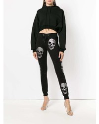 Женские черные спортивные штаны с принтом от Philipp Plein