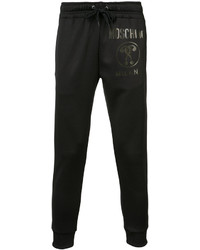 Мужские черные спортивные штаны с принтом от Moschino