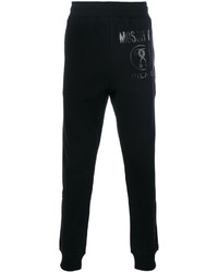 Мужские черные спортивные штаны с принтом от Moschino