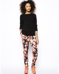 Женские черные спортивные штаны с цветочным принтом от Vero Moda