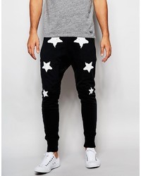 Черные спортивные штаны со звездами