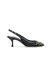 Черные туфли в сеточку с вышивкой от Dolce & Gabbana