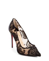 Черные туфли в сеточку с украшением