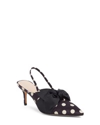 Черные туфли из плотной ткани в горошек