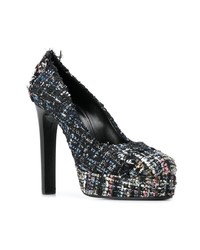 Черные туфли из плотной ткани от Casadei