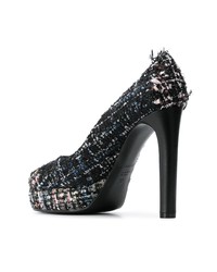 Черные туфли из плотной ткани от Casadei