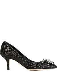 Черные туфли с пайетками от Dolce & Gabbana