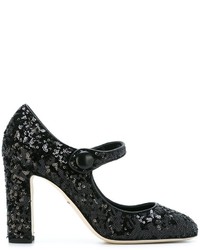 Черные туфли с пайетками от Dolce & Gabbana