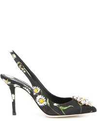 Черные туфли с украшением от Dolce & Gabbana