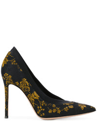 Черные туфли с цветочным принтом от Gianvito Rossi