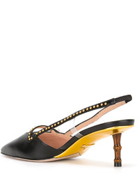 Черные туфли с шипами от Gucci