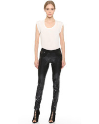 Черные узкие брюки с пайетками от Vera Wang