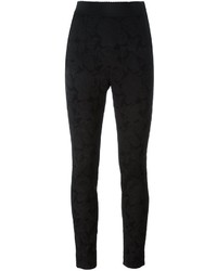 Черные узкие брюки с цветочным принтом от Dolce & Gabbana