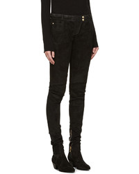 Черные узкие брюки от Balmain