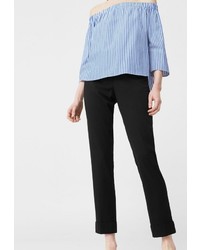 Черные узкие брюки от Mango