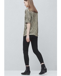 Черные узкие брюки от Mango