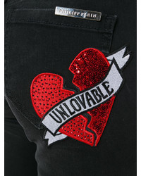 Черные хлопковые джинсы скинни от Philipp Plein