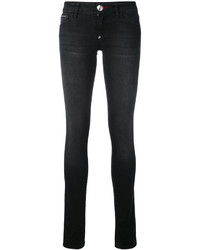 Черные хлопковые джинсы скинни от Philipp Plein