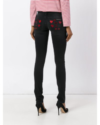Черные хлопковые джинсы скинни от Philipp Plein