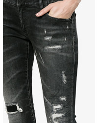 Черные хлопковые рваные джинсы скинни от Faith Connexion