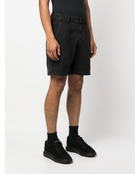 Мужские черные хлопковые шорты с вышивкой от Moschino