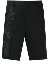 Мужские черные хлопковые шорты с вышивкой от Fendi