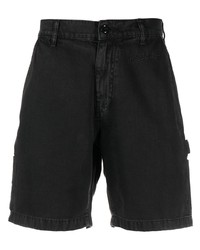 Мужские черные хлопковые шорты с вышивкой от Moschino