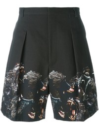 Мужские черные хлопковые шорты с принтом от Givenchy