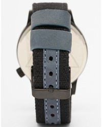 Мужские черные часы из плотной ткани от Komono