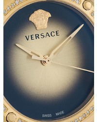Мужские черные часы с украшением от Versace