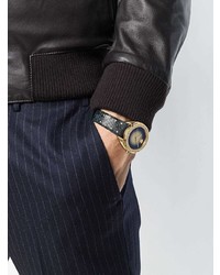 Мужские черные часы с украшением от Versace