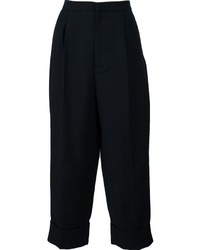 Черные шелковые брюки-кюлоты от Marni