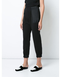 Женские черные шелковые брюки от Raquel Allegra
