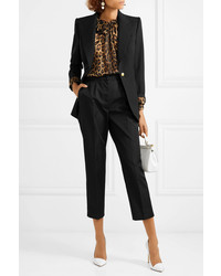 Женские черные шелковые классические брюки от Dolce & Gabbana