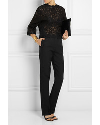 Женские черные шелковые классические брюки от Valentino