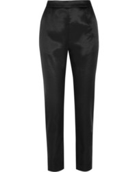 Женские черные шелковые классические брюки