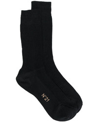 Женские черные шелковые носки от No.21