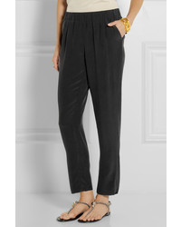 Женские черные шелковые пижамные штаны от Equipment