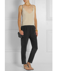 Женские черные шелковые пижамные штаны от Equipment