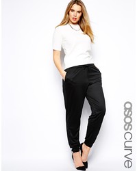 Женские черные шелковые спортивные штаны от Asos Curve